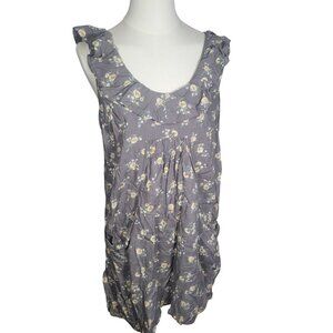 Pins And Needles Gray Floral Ruffled Sleeveless Mini Dress With Pockets Size M
